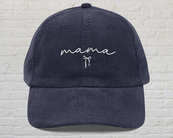 Gorro bordado con lazo para mamá, gorro para anunciar el embarazo, gorro moderno para mamá, gorro vintage para mamá, regalo para el Día de la Madre, regalo para mamá primeriza, gorro para futura mamá