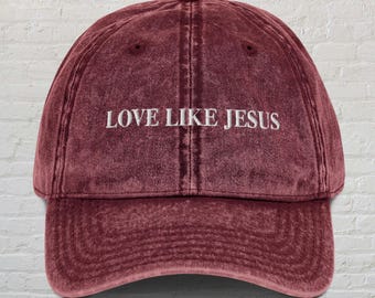 Love Like Jesus Religious Christian Faith Hat, Christian Jesus Believer Hat, Christian Gift, Religious Gift, Bible Verse Cap, Holy Cross Hat