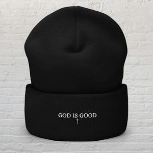 God Is Good Christian Beanie, Christian God Is Good Apparel, Worship Praise God Christian Hat, Religious Beanie