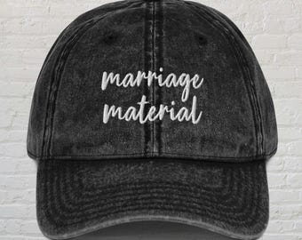 Marriage Material Embroidered Hat, Marriage Cap, Fiance Hat, Wife To Be Hat, Getting Married Hat, Wifey Hat, Bachelorette Party Hat