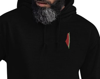 Embroidered Palestine Hoodie, Free Palestine Sweater, Palestine Flag Crew, Stand With Palestine, Palestine Support Sweater, Save Palestine