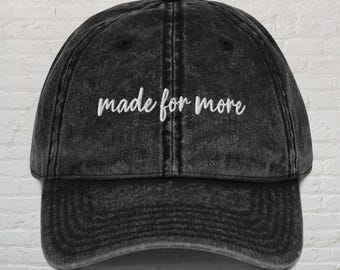 Made For More Bible Verse Hat,Embroidered Vintage Christian Cap,Christian Hat, Christian Hat For Women, God Hat,Jesus Is King,Christian Gift