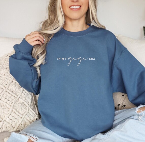 Embroidered In My Gigi Era Sweatshirt,Gigi Sweater,Gigi Crewneck, Pregnancy Announcement Gift For Grandma, Promoted To Grandma Gift