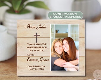 Confirmation Sponsor Thank You Gift, Personalized Sponsor Appreciation Picture Board