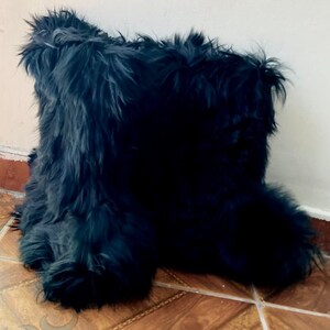 Alpaca fur boots/slippers - Rubber sole alpaca boots from Peru - unisex boots - winter boots - fur boots - furry boots image 1