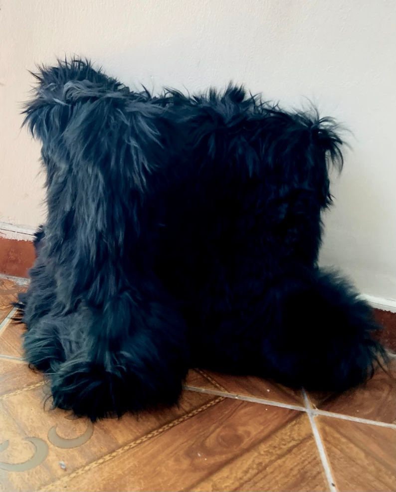 Alpaca fur boots/slippers - Rubber sole alpaca boots from Peru - unisex boots - winter boots - fur boots - furry boots image 1