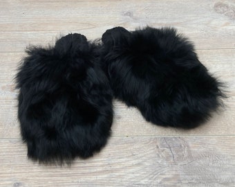 Alpaca fur slippers, unisex slippers from Peru, fur slippers, winter slippers, fluffy alpaca slippers, cozy alpaca slippers