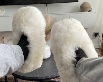 Alpaca fiber slippers, unisex slippers from Peru, fiber slippers, winter slippers, fluffy alpaca slippers, cozy alpaca slippers