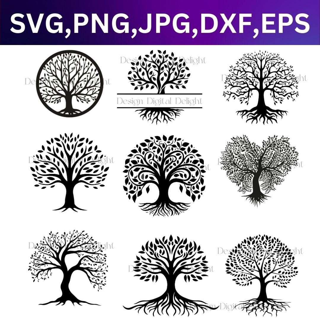 Rustic Tree Svg TREE SVG Bundle, Tree Cut Files for Cricut, Forest Svg Files, Tree ...