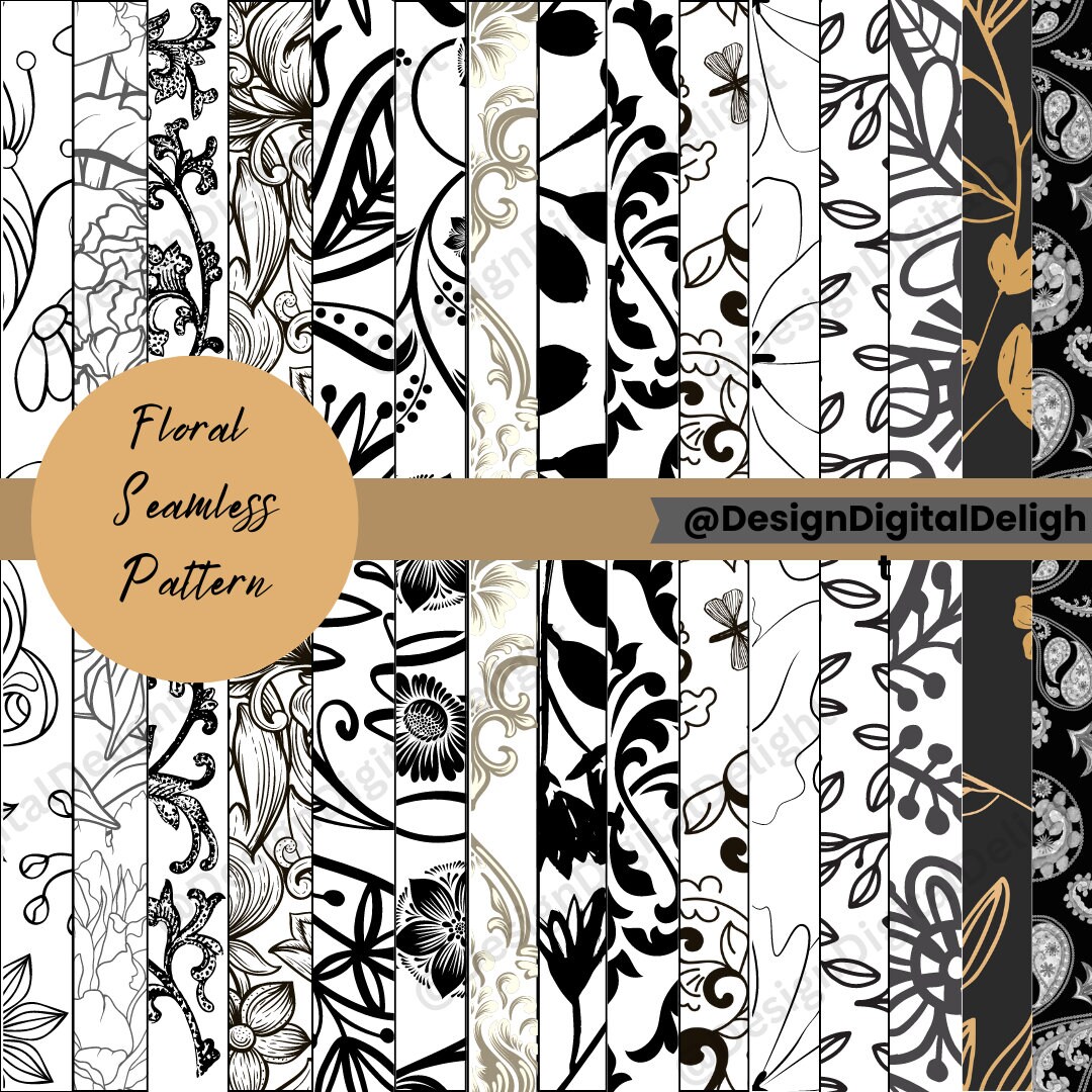 Flower Boho Floral Print Seamless Pattern Repeating File for Fabric ...