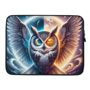 Magical Owl Laptop Sleeve: Water Resistant Neoprene with Faux Fur Lining