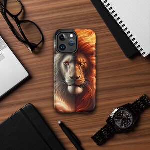 Lion-Themed MagSafe® iPhone Case - Dual-Layer Protection with Spiritual Lion Print