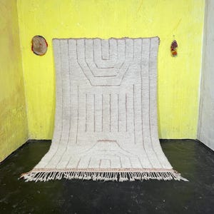 Stunning Moroccan Rug, Moroccan Area rug, Berber Wool rug, Authentic Moroccan Rug, Moroccan Large Area Rug, Beni Ourain Rug Style, 9x12 ft