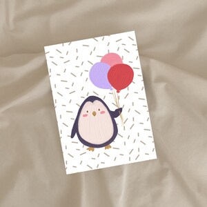 Große Geburtstagskarte Mit Pinguin - A5 Format, 360 G/m² Papier, Inkl. Grauem Umschlag