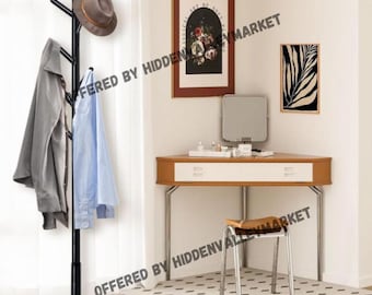 Wooden Standing Coat Rack With 8 Hooks | Modern Coat Rack | Clothing Rack | Coat Hanger | Standing Coat Rack | Rustic Coat Rack