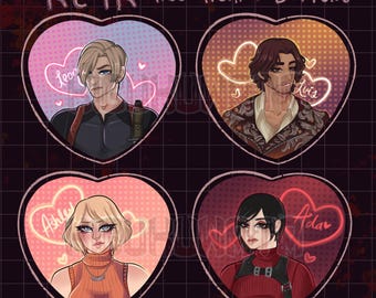 RE4R Holo Heart Buttons