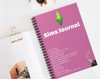 Vladdy Daddy Sims4 Spiral Journal Cheatcodes Plumbob Matte Sims Notebook Cute Funny Personal Gift Lover Gamer Fan Legacy Challenges