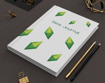 Plumbob Journal à couverture rigide mat Sims Sims4 cahier Plumbob mignon drôle cadeau personnel amant Gamer Fan héritage défis