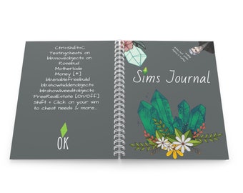 Sims Journal Cheat Codes Vladdy Daddy Sims4 Spiral Notebook Cheats Crystal Plumbob Cute Funny Personal Gift Lover Gamer Fan Legacy Challenges