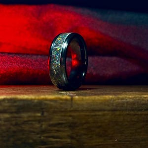 ceramic Opal inlay ring