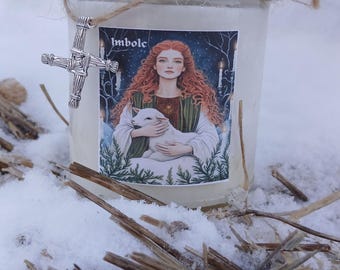 Imbolc Candle/Soy Candle/Imbolc Blessing/St. Brigid Candle