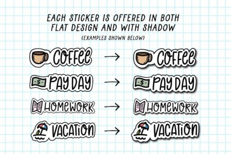 Printable Note Stickers, Cute Stickers Collection, Graphic Sticker ...