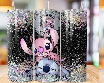 Ohana Inspired Glitter Skinny Tumbler