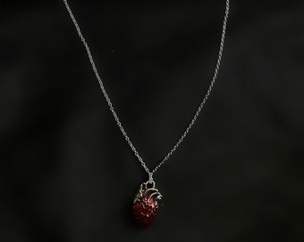 Alternative Artisan Silver Anatomical Heart Pendant