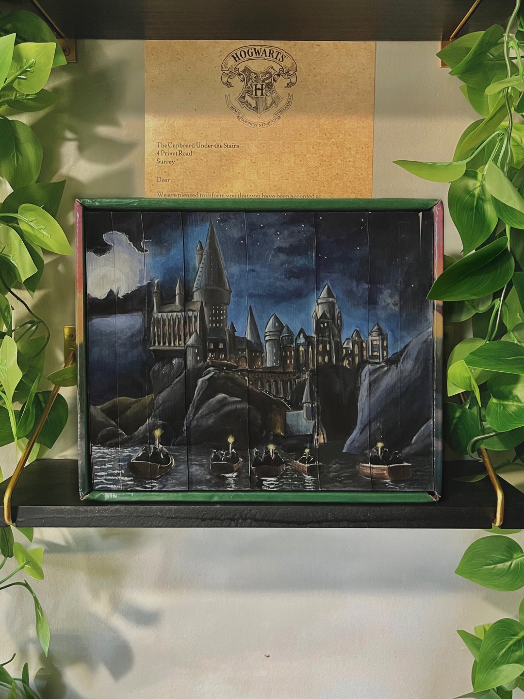 Harry Potter Hogwarts Castle Foreedge Painting Book Edges on 7 Book