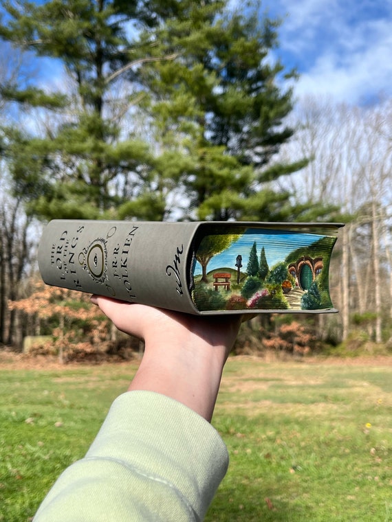 The Lord of The Rings Triple Fore-Edge Book Painting - The Shire, Minas Tirith, and Rivendell. Made to Order READ BELOW