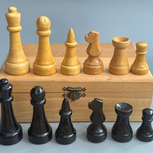 Rare Germany wooden chess set 50s vintage In good condition. Great gift for mens, chess lovers and collectors! Chess gifts