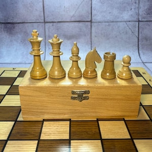 Germany chess set in box 80s vintage in good condition. Great gift for mens, chess lovers and collectors!