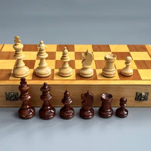 Rare wood Germany chess set 70s vintage in very good condition . A great gift for collectors and chess lovers.