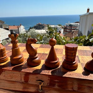 Nahimov Chess set 20s vintage Chess pieces with weights Chess set with original Chess board Unique chess set vintage Luxury chess set USSR