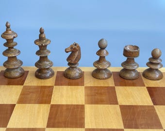 Austrian coffee house chessmen in good condition approx 40s vintage in very good condition. Great gift for mens and collectors.