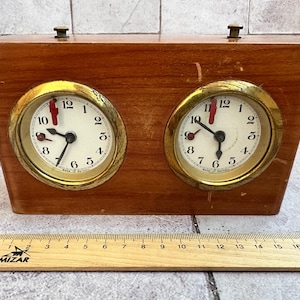 Mechanical chess clock Germany wooden chess clock in good used condition 50s vintage