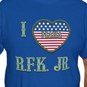 RFK Jr tshirt with I Love RFK Jr American Flag heart with Make America Healthy Again tshirt for Robert F Kennedy Jr fan tshirt America First