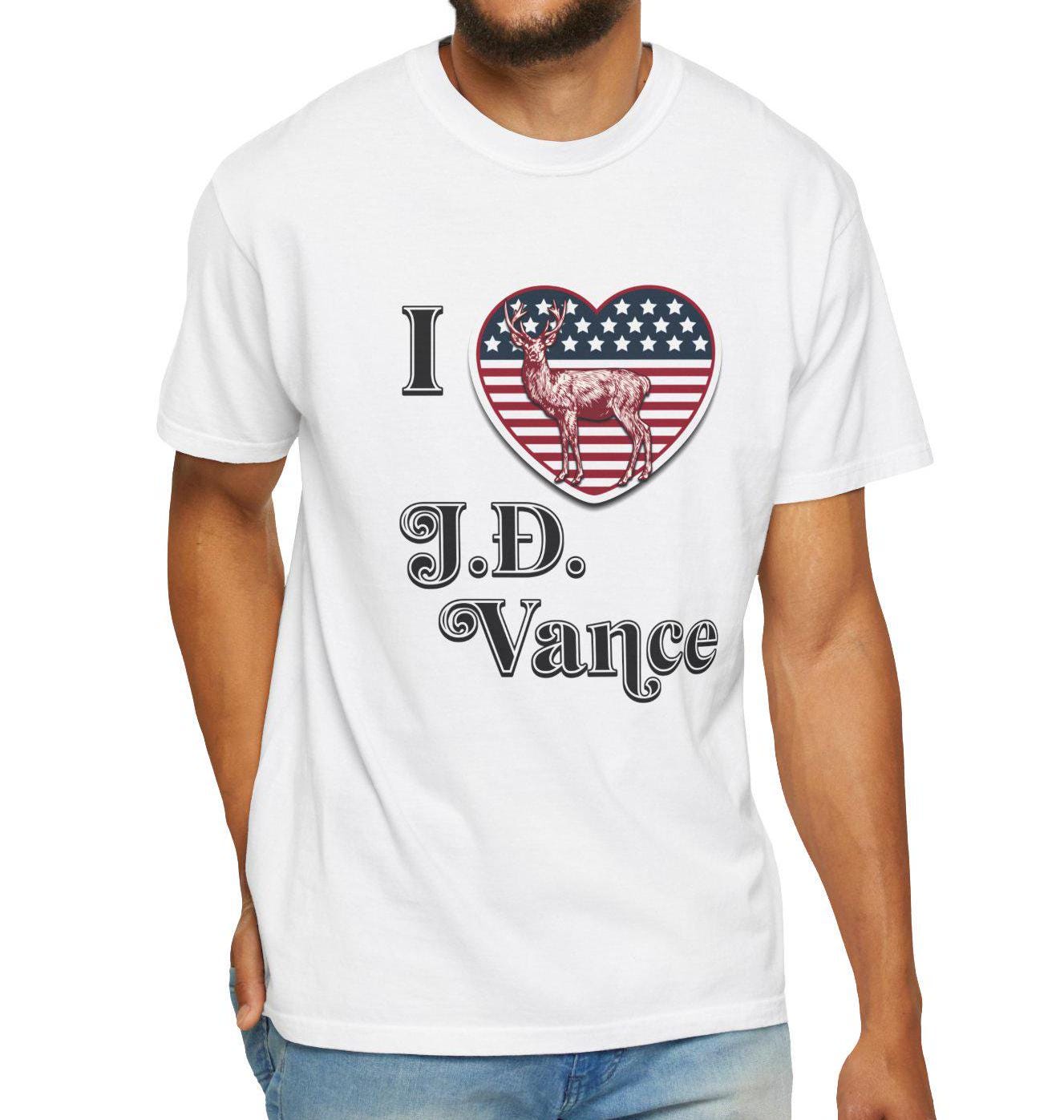 I Love JD Vance Tshirt for Patriot with Deer for JD Vance fan gift with American Flag Tshirt gift for Vice President Vance fan America 1st