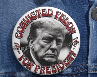 Trump for President 2024 Button pin for MAGA memorabilia for Trump supporter for Patriot pin for America lover USA Pin Buttons for America