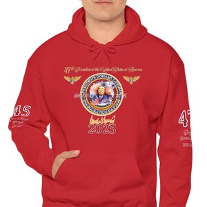 President Trump 2025 Inauguration Hoodie Sweatshirt, Commemorative Gift for Trump Supporters, Donald Trump Inauguration Day Pullover
