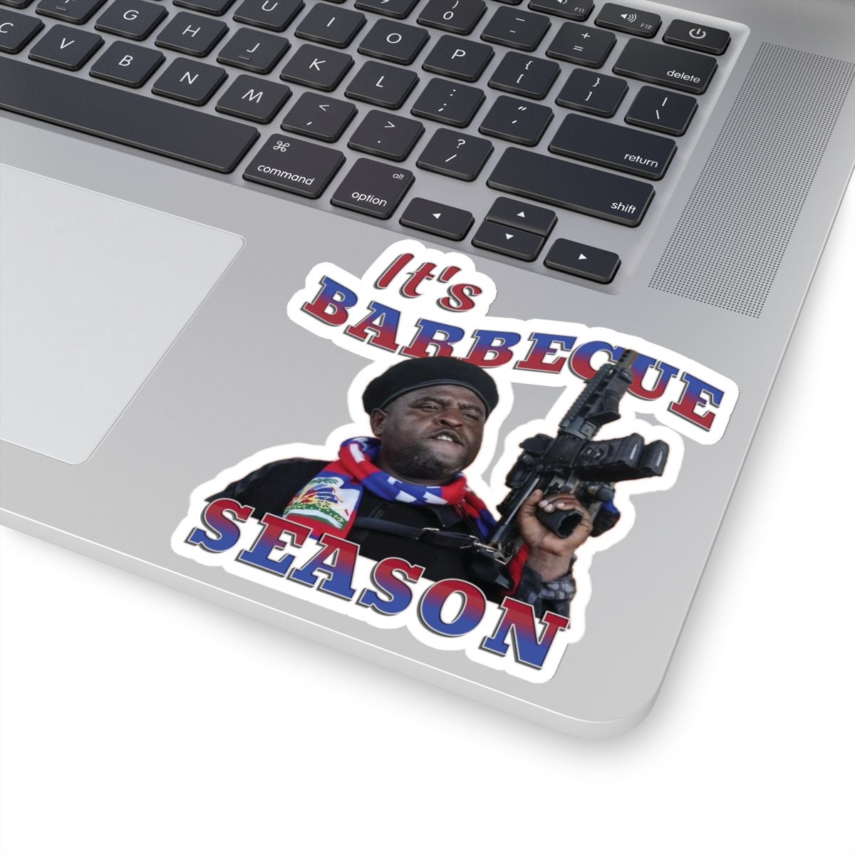 Current Events Sticker Barbecue Season Sticker, Haiti Current Events Spoof Sticker, Haitian ...