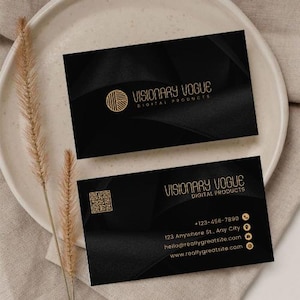 Business Card Elegant Template QR Code Business Card Printable For Man Minimal Business Card Simple Card Modern Business Card For Woman