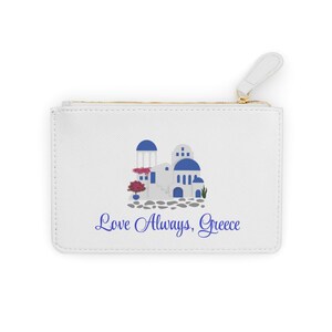 Scène d'église grecque Mini pochette et porte-cartes de crédit Cadeau pour maman Cadeau pour grand-mère Cadeau pour elle Idées cadeaux grecques Souvenir de la Grèce