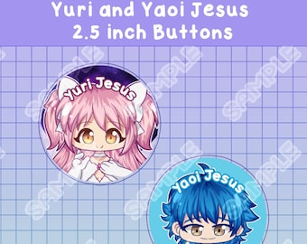 Yuri Jesus Yaoi Jesus Pinback Buttons
