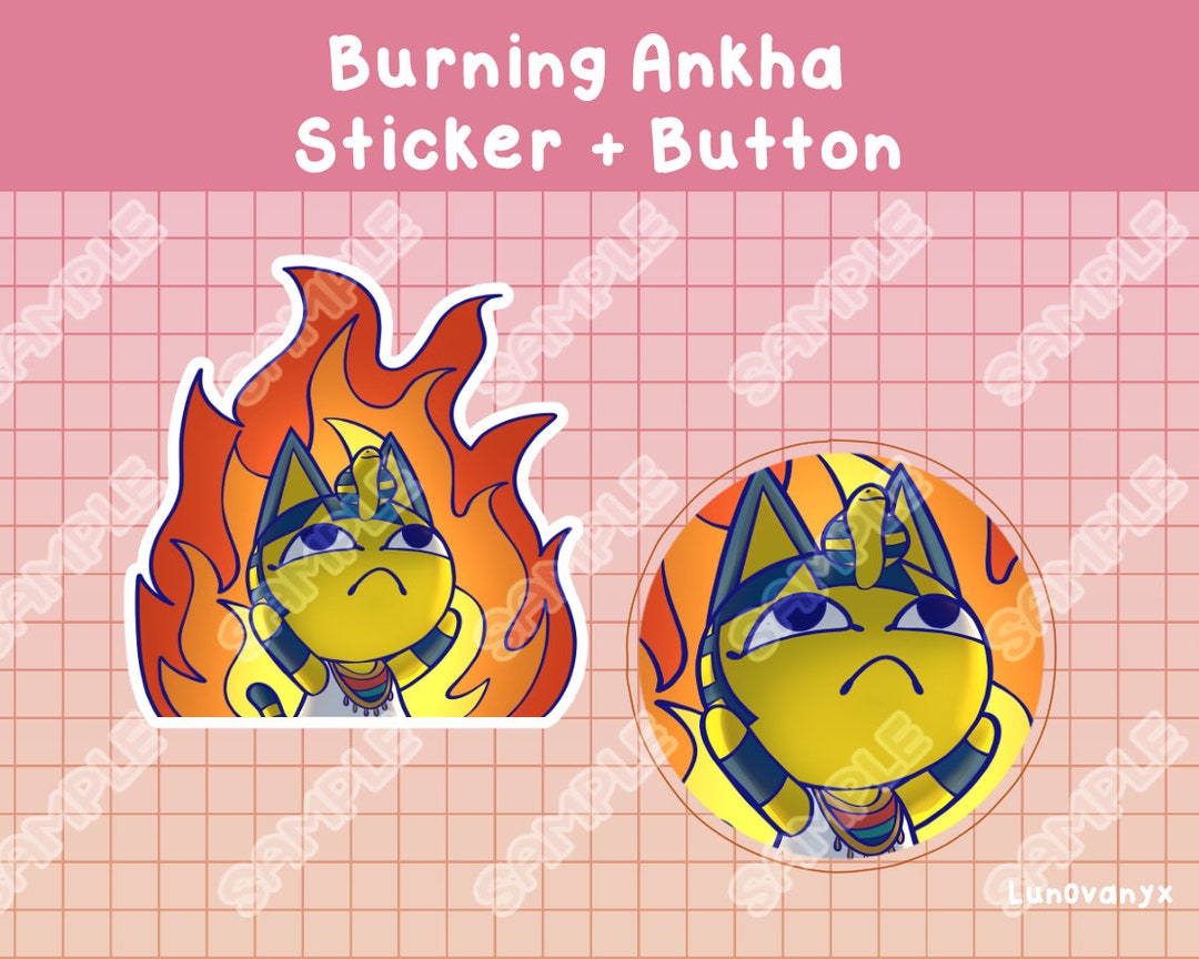 ACNH Animal Crossing Burning Ankha Pinback Button + Sticker - Etsy