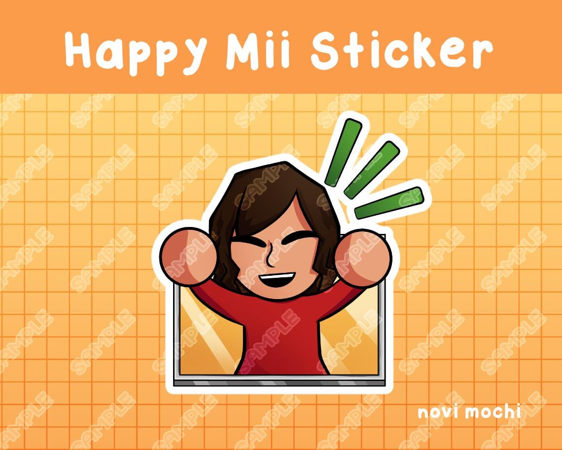 Tomodachi Life Window Happy Mii Sticker