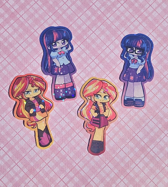 MLP Equestria Girls Sunset Shimmer and Twilight Sparkle 3" Stickers