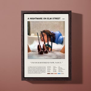 Póster de la película Pesadilla en Elm Street / Robert Englund / Freddy Krueger / Decoración de Halloween / Regalo de arte mural / Opciones de descarga e impresión digital
