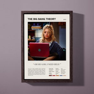 The Big Bang Theory Poster | Kaley Cuoco | Jim Parsons | Gift Idea | Minimalist Art | Custom TV Poster | Digital Download & Print Options
