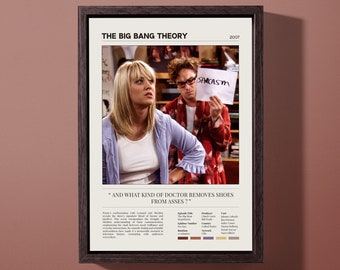 The Big Bang Theory Poster | Sarcasm Sign | Kaley Cuoco | Johnny Galecki | Gift Idea | Minimalist TV Art | Digital Download & Print Options